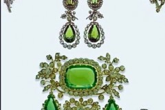 The Habsburg Parure- a four piece suite of peridot and diamond jewels by Köchert.