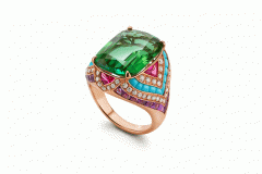 Bulgari Tourmaline- Turquoise- Amethyst- Diamond Ring