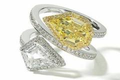 Twin-kite-cuts- yellow diamond-ring