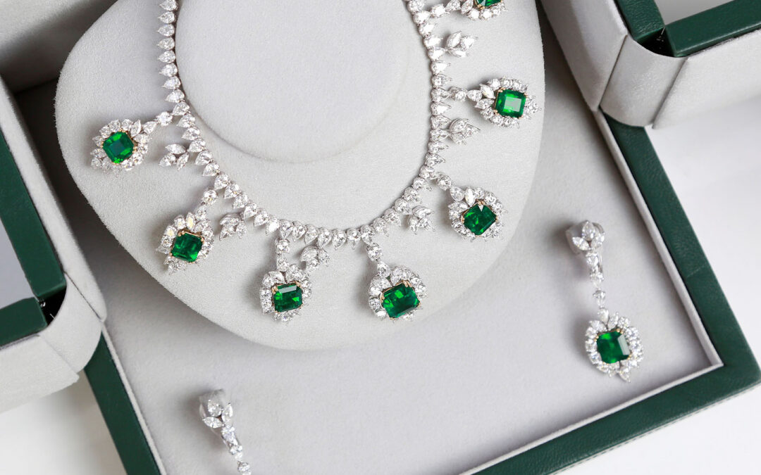 Rare Picchiotti Emerald & Diamond Necklace Suite offered by Steven Zale