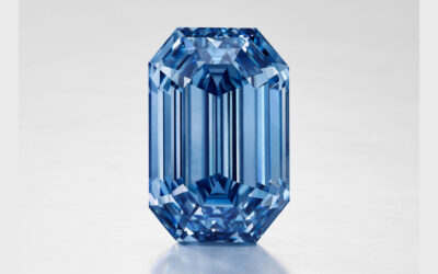 The “De Beers Blue,” a 15.10-carat step-cut fancy vivid blue diamond